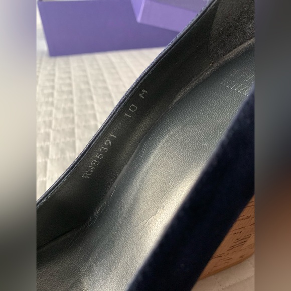 Stuart Weitzman Corkswoon Wedge Pump, Nice Blue, 10M US - Picture 2 of 13